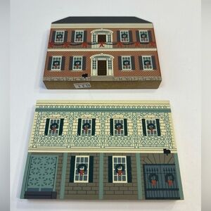 Lot of 2 The Cats Meow New Orleans Christmas Series 1994 Shelf Sitter Houses
